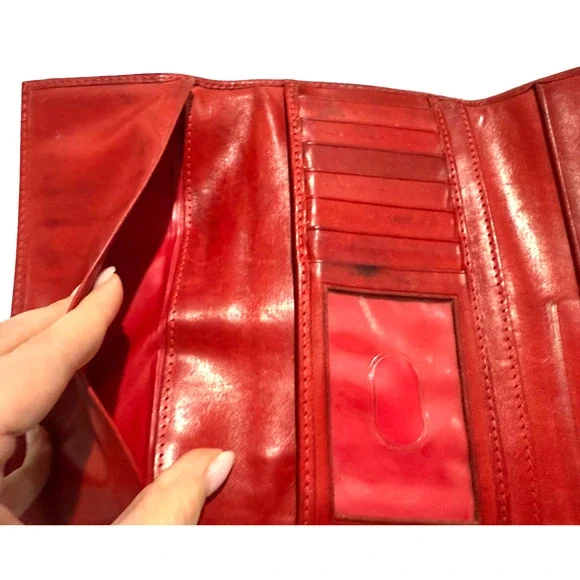 Dooney & Bourke Florentine Continental Clutch Wallet 9Y507 Red PREOWNED - Picture 8 of 10